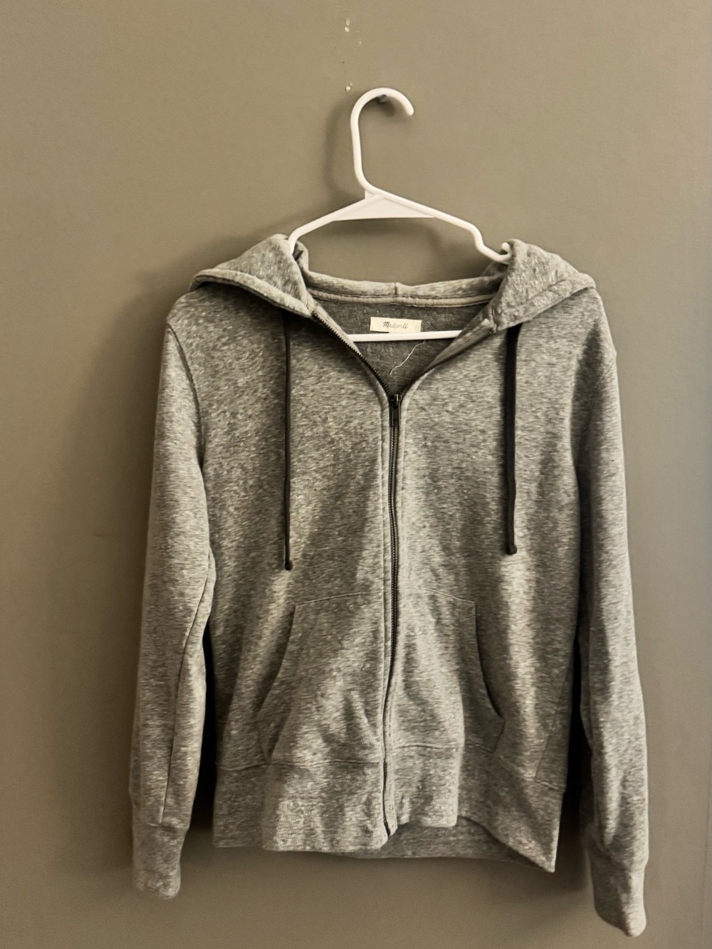 Madewell Women's Heather Gray Zip-Up Hoodie